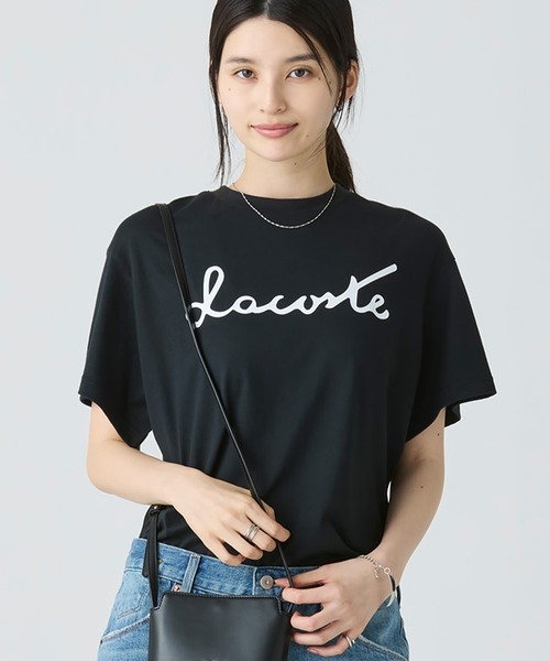 LACOSTE / ラコステ 【オンライン限定】LACOSTE スクリプトネームロゴ  ルーズシルエットハーフスリーブTシャツ オンライン限定】LACOSTE スクリプトネームロゴ ルーズ