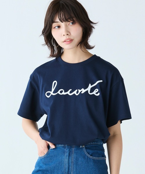 LACOSTE / ラコステ 【オンライン限定】LACOSTE スクリプトネームロゴ  ルーズシルエットハーフスリーブTシャツ オンライン限定】LACOSTE スクリプトネームロゴ ルーズ