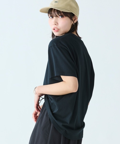 tシャツ 「オンライン限定」LACOSTE スクリプトネームロゴ  ルーズシルエットハーフスリーブTシャツ レディース メンズ オンライン限定】LACOSTE スクリプトネームロゴ ルーズ