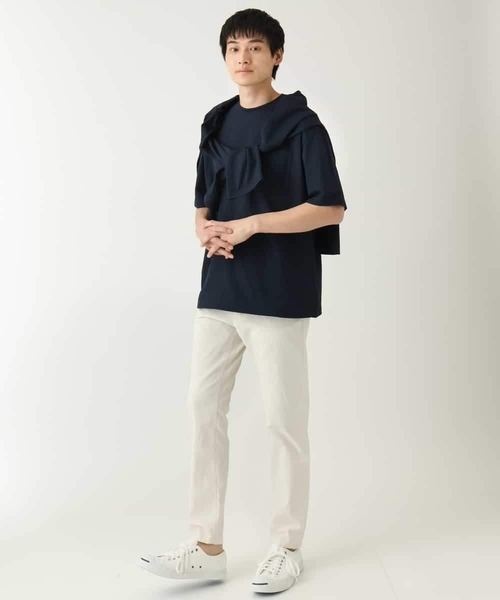 a.v.v(アーヴェヴェ)の「【速乾/毛玉になりにくい】ドローコード付きワイドシルエットカットソー(Tシャツ/カットソー・メンズ・ホワイト/チャコールグレー/ネイビー・50/48/44/46)」の14枚目の写真