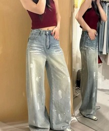 ペイントデニムパンツ