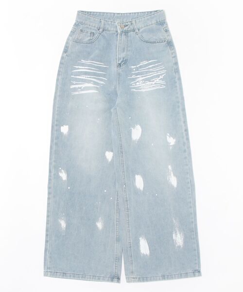 H.TOKYO(エイチトウキョウ)の「ペイントデニムパンツ(デニムパンツ・レディース・ライトブルー・MEDIUM/LARGE/X-LARGE)」の3枚目の写真