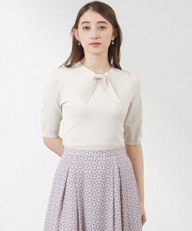 ライトレーヨンストレッチリボンニットプルオーバー
