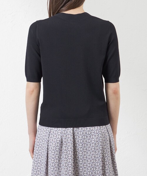 amaca（アマカ）の「ライトレーヨンストレッチリボンニットプルオーバー（ニット/セーター・レディース・ベージュ/ダークネイビー・40/38）」の7枚目の写真