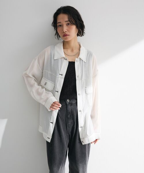 ELENCARE DUE(エレンカーレデュエ)の「・ELENCARE DUE カラーステッチシアーGジャン(その他アウター・レディース・グリーン/チャコールグレー/オフホワイト/ブラック・FREE)」の21枚目の写真