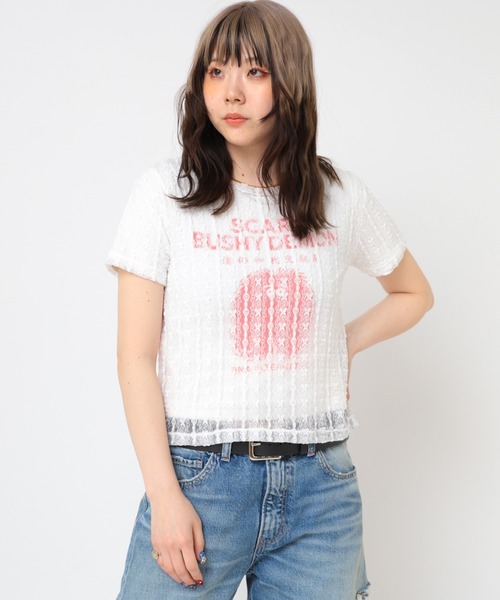 RNA(アールエヌエー)の「M2464 レイヤードレースT(Tシャツ/カットソー・レディース・ホワイト/ブラック/ライトブルー・MEDIUM)」の17枚目の写真