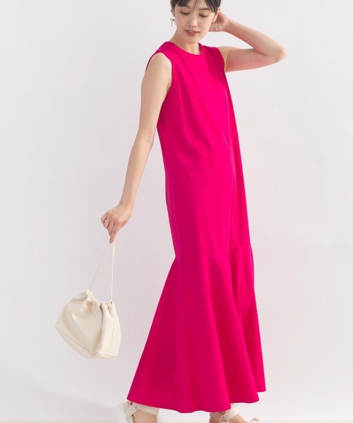 【美品】PICCIN ノースリーブマーメイドカットワンピース ピンク セール】ノースリーブマーメイドカットワンピース（ワンピース