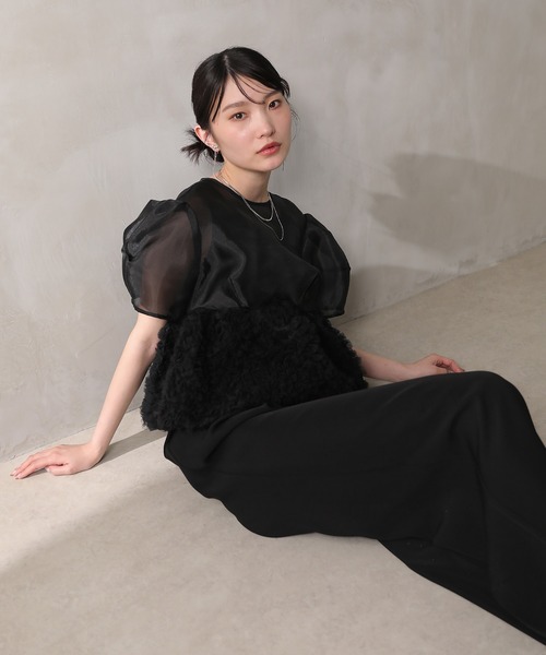 【美品】オケージョンドレス　kana パンツドレス Kana パンツドレス ボリューム チュール ギャザーハイウエスト