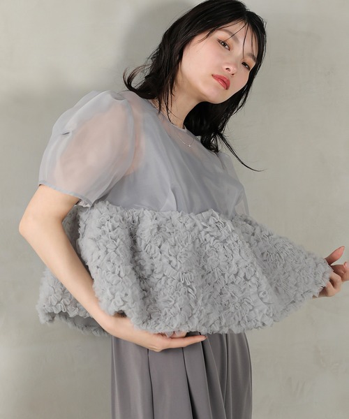 Kana（カナ）の「オーガンジー ハイウエスト パンツドレス ２点セット パーティー ドレス 結婚式 お呼ばれ オケージョン（パンツドレス・レディース・グレー/ブラック/ベージュ×ブラック/ベージュ系その他2・M/S）」の17枚目の写真