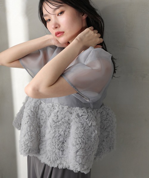 Kana（カナ）の「オーガンジー ハイウエスト パンツドレス ２点セット パーティー ドレス 結婚式 お呼ばれ オケージョン（パンツドレス・レディース・グレー/ブラック/ベージュ×ブラック/ベージュ系その他2・M/S）」の13枚目の写真