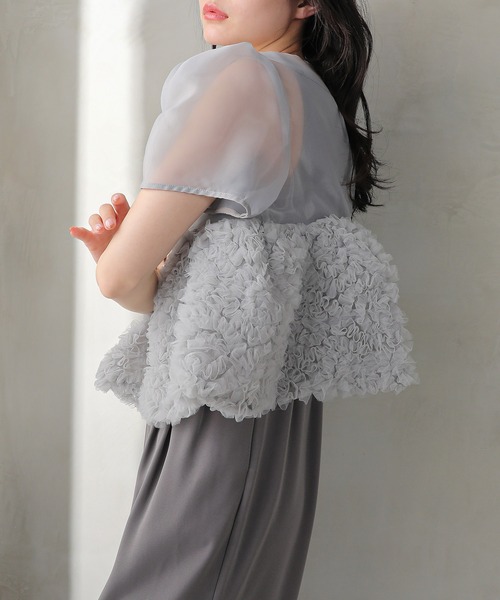 Kana（カナ）の「オーガンジー ハイウエスト パンツドレス ２点セット パーティー ドレス 結婚式 お呼ばれ オケージョン（パンツドレス・レディース・グレー/ブラック/ベージュ×ブラック/ベージュ系その他2・M/S）」の15枚目の写真