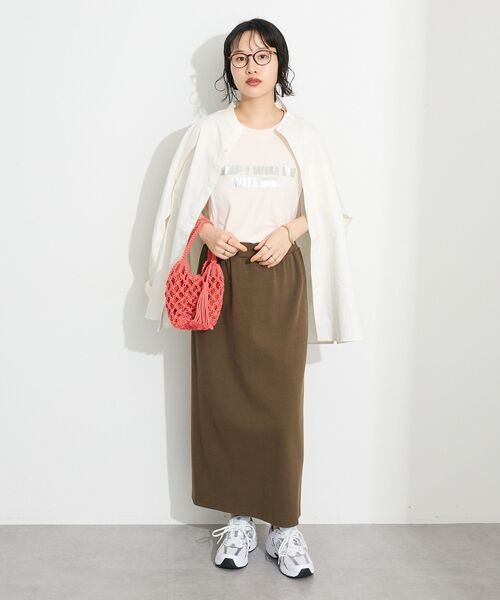 CRAFT STANDARD BOUTIQUE（クラフトスタンダードブティック）の「メタリックロゴプリントTEE（Tシャツ/カットソー・レディース・アイボリー/ブラック/ピンク/ブラウン・FREE）」の18枚目の写真