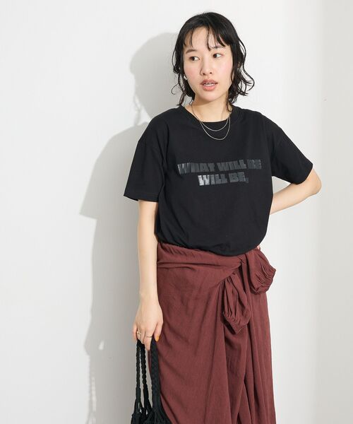 CRAFT STANDARD BOUTIQUE（クラフトスタンダードブティック）の「メタリックロゴプリントTEE（Tシャツ/カットソー・レディース・アイボリー/ブラック/ピンク/ブラウン・FREE）」の19枚目の写真
