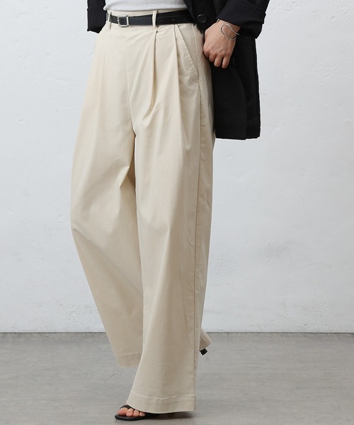COLONY 2139（コロニートゥーワンスリーナイン）の「レーヨンナイロンタックワイドパンツ（その他パンツ・レディース・ブラック/ベージュ/ライトグレー/ブラウン・SMALL/MEDIUM）」の4枚目の写真