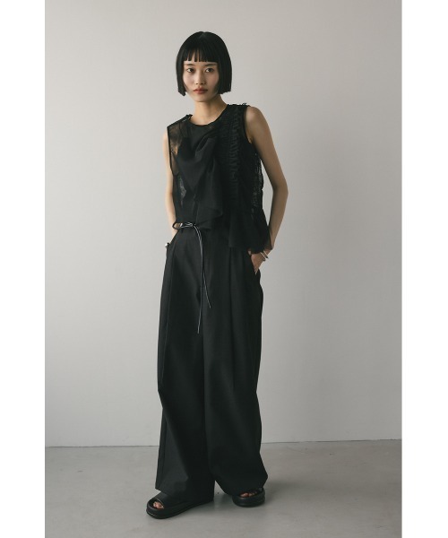 STYLEMIXER(スタイルミキサー)の「ローウエストベルトワイドパンツ(スラックス・レディース・ブラウン/アイボリー/ブラック・SMALL/MEDIUM)」の16枚目の写真