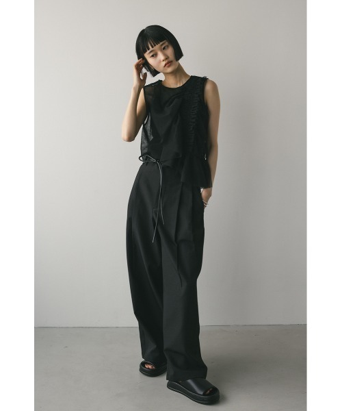 STYLEMIXER(スタイルミキサー)の「ローウエストベルトワイドパンツ(スラックス・レディース・ブラウン/アイボリー/ブラック・SMALL/MEDIUM)」の18枚目の写真