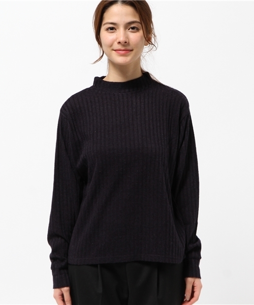 OUTLET(アウトレット)の「【Kastane】ハイネックリブプルオーバー(Tシャツ/カットソー・レディース・ネイビー・FREE)」の2枚目の写真
