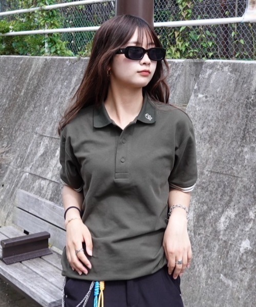 ネイビー 刺繍ポロシャツ レディース 半袖 レディース 半袖ポロシャツ ネイビー 吸汗速乾 UV | LOUDMOUTH JAPAN