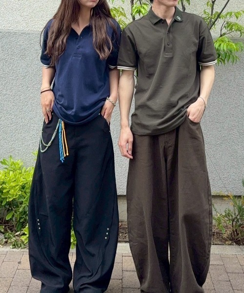 INTER FACTORY（インターファクトリー）の「kurumi - オリジナル刺繍半袖ポロシャツ made in INTERFACTORY（シャツ/ブラウス・レディース・カーキ/ネイビー・MEDIUM/LARGE）」の8枚目の写真