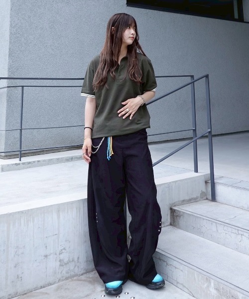 INTER FACTORY（インターファクトリー）の「kurumi - オリジナル刺繍半袖ポロシャツ made in INTERFACTORY（シャツ/ブラウス・レディース・カーキ/ネイビー・MEDIUM/LARGE）」の16枚目の写真