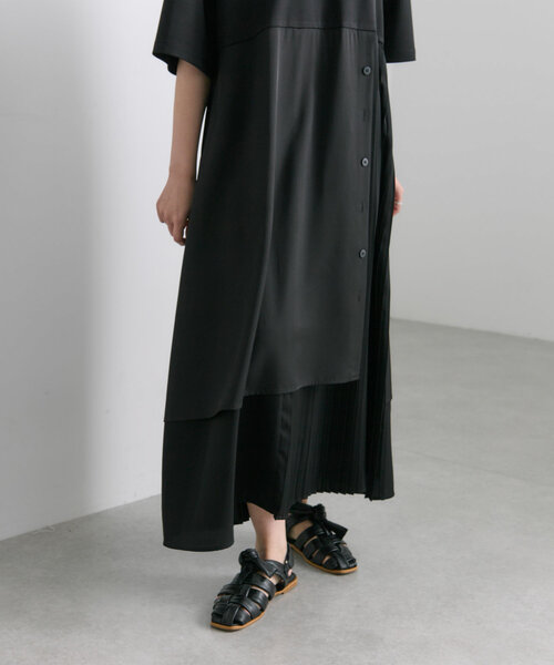 美品♪ イアパピヨネ SUM1 STYLE 切替 ドローコード ロングワンピース  