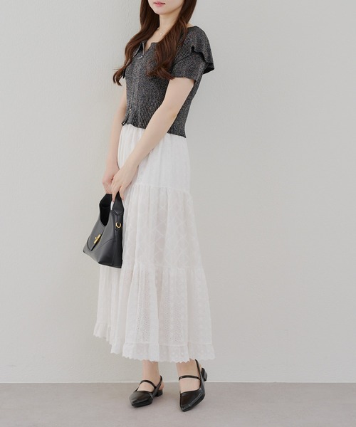 continuer de NICE CLAUP（コンティニューデナイスクラップ）の「BIG衿ラメZIPカーディガン（カーディガン/ボレロ・レディース・ブラック/ピンク/アイボリー/ブラウン・FREE）」の19枚目の写真