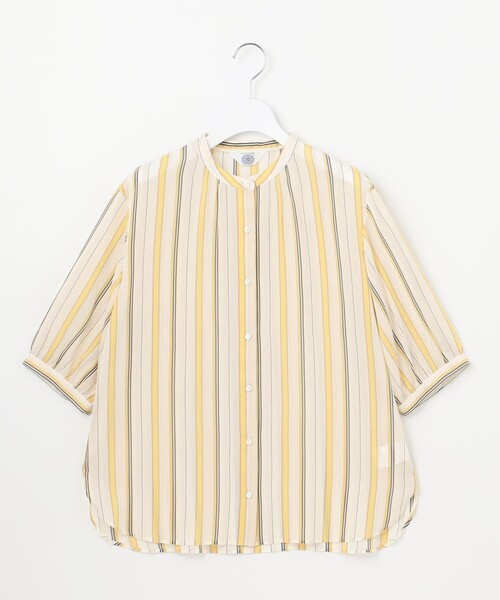 J.PRESS Ladies（J.プレス レディス）の「【洗える】ランダムストライプ ブラウス（シャツ/ブラウス・レディース・サックスブルー系1/ベージュ系1/ネイビー系1・XS）」の9枚目の写真
