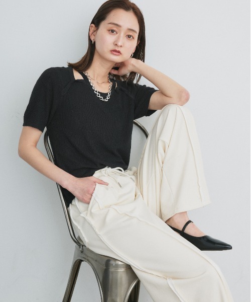 ad thie(アドティエ)の「ショルダースリット デザインニット(ニット/セーター・レディース・ブラック/ブルー/イエロー/ピンク・FREE)」の9枚目の写真