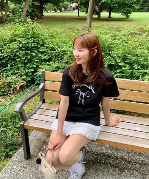 Teem Store(チームストア)の「フリルレース サイドリボンティアードミニスカート(スカート・レディース・アイボリー/ホワイト・F)」の11枚目の写真
