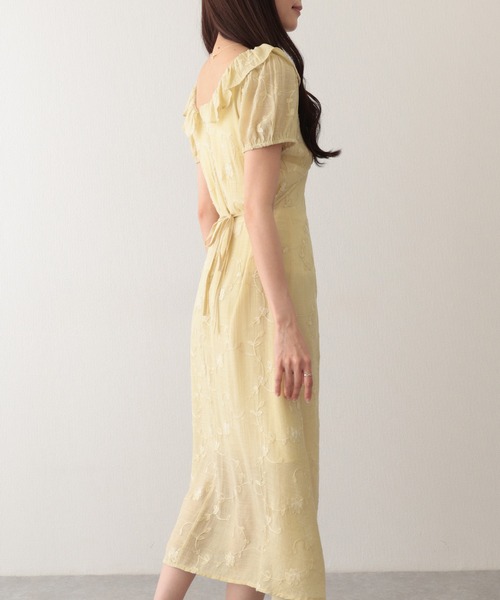 Lace Ladies(レースレディース)の「ボタニカル柄 フリル カラー ロング ドレス ワンピース(ワンピース・レディース・イエロー/アイボリー・FREE)」の19枚目の写真