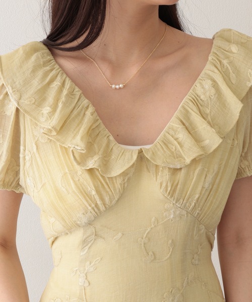 Lace Ladies(レースレディース)の「ボタニカル柄 フリル カラー ロング ドレス ワンピース(ワンピース・レディース・イエロー/アイボリー・FREE)」の20枚目の写真