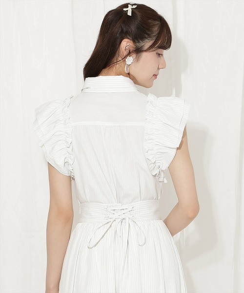 WILLSELECTION(ウィルセレクション)の「刺繍入りボウタイストライプブラウス(シャツ/ブラウス・レディース・グレー系その他/グリーン系その他/レッド系その他/ホワイト系その他・FREE)」の6枚目の写真