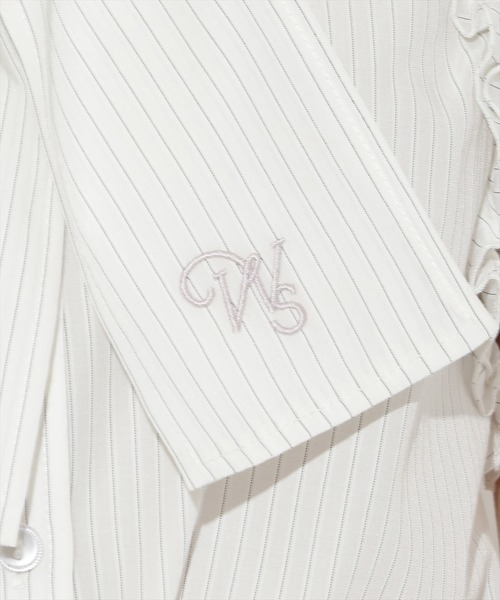 WILLSELECTION(ウィルセレクション)の「刺繍入りボウタイストライプブラウス(シャツ/ブラウス・レディース・グレー系その他/グリーン系その他/レッド系その他/ホワイト系その他・FREE)」の7枚目の写真