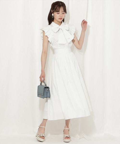WILLSELECTION(ウィルセレクション)の「刺繍入りボウタイストライプブラウス(シャツ/ブラウス・レディース・グレー系その他/グリーン系その他/レッド系その他/ホワイト系その他・FREE)」の10枚目の写真