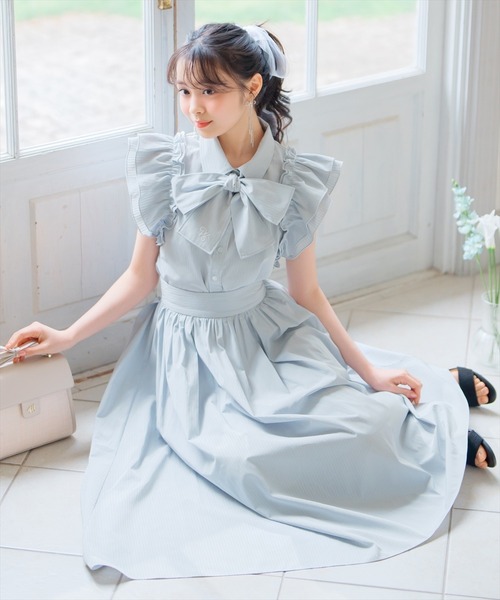 WILLSELECTION(ウィルセレクション)の「刺繍入りボウタイストライプブラウス(シャツ/ブラウス・レディース・グレー系その他/グリーン系その他/レッド系その他/ホワイト系その他・FREE)」の17枚目の写真