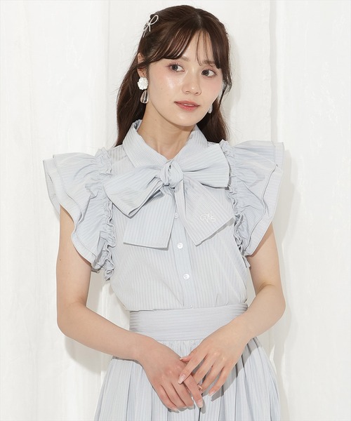 WILLSELECTION(ウィルセレクション)の「刺繍入りボウタイストライプブラウス(シャツ/ブラウス・レディース・グレー系その他/グリーン系その他/レッド系その他/ホワイト系その他・FREE)」の18枚目の写真