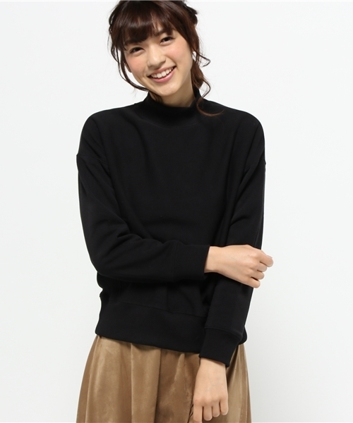 CIAOPANIC（チャオパニック）の「【Ciaopanic】　リブハイネックスウェット（Tシャツ/カットソー・レディース・ベージュ/ブラック/グレー/マスタード/カーキ・FREE）」の2枚目の写真