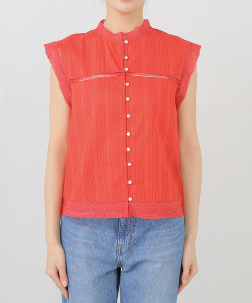 IENA（イエナ）の「インドドビーレースブラウス（シャツ/ブラウス・レディース・ブラック系その他/ホワイト/レッド・FREE）」の19枚目の写真