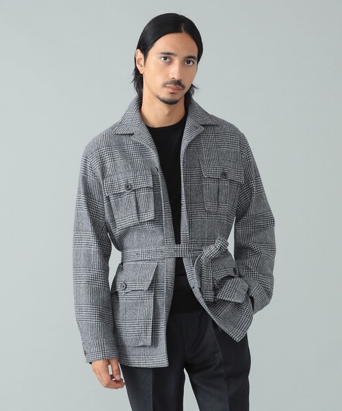 別注】D.C.WHITE / グレンチェック サファリジャケット（ブルゾン