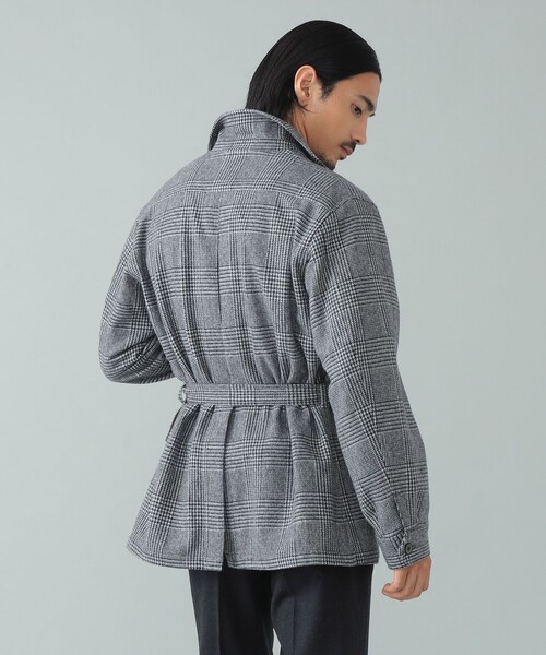 別注】D.C.WHITE / グレンチェック サファリジャケット（ブルゾン