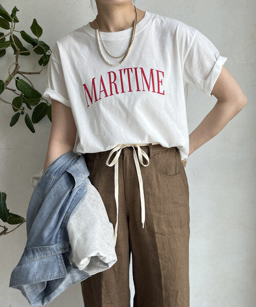 tシャツ MARITIMEロゴTEE レディース セール】MARITIMEロゴTEE（Tシャツ/カットソー）｜DouDou
