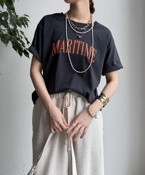 tシャツ MARITIMEロゴTEE レディース セール】MARITIMEロゴTEE（Tシャツ/カットソー）｜DouDou