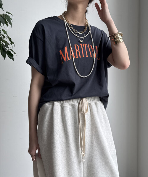 tシャツ MARITIMEロゴTEE レディース セール】MARITIMEロゴTEE（Tシャツ/カットソー）｜DouDou
