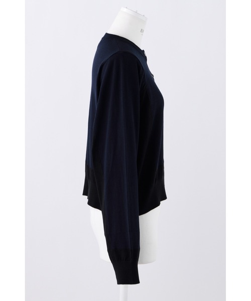 ENFOLD（エンフォルド）の「シルクコットン カラーブロックカーデ（カーディガン/ボレロ・レディース・ダークネイビー・38）」の2枚目の写真