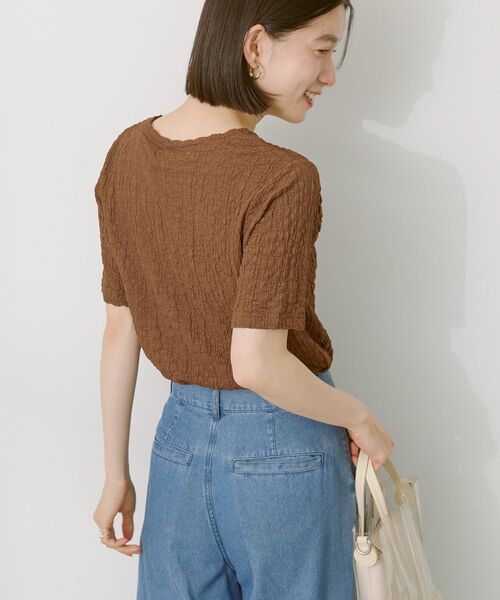 AMERICAN HOLIC(アメリカンホリック)の「ぽこぽこ半袖Tシャツ(Tシャツ/カットソー・レディース・ブラウン/ブラック/アイボリー・M/L)」の6枚目の写真