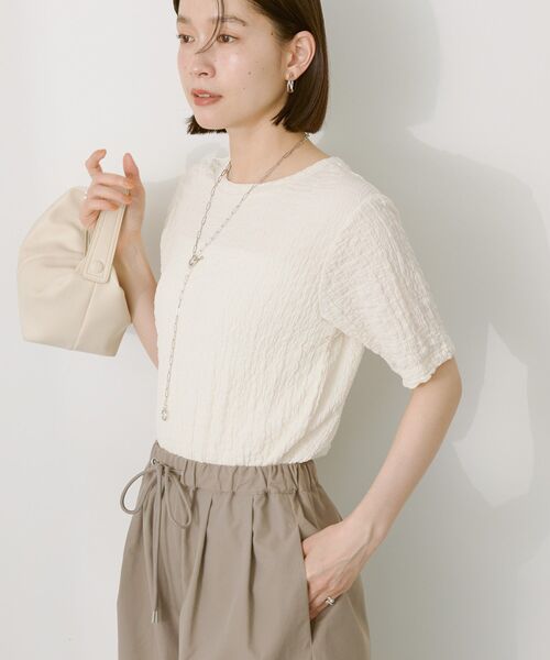 AMERICAN HOLIC(アメリカンホリック)の「ぽこぽこ半袖Tシャツ(Tシャツ/カットソー・レディース・ブラウン/ブラック/アイボリー・M/L)」の17枚目の写真
