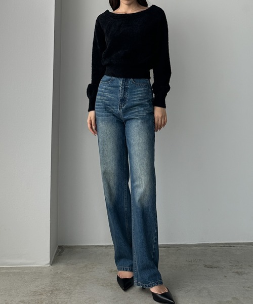 Louere(ルエレ)の「バックオープンニットトップス(ニット/セーター・レディース・アイボリー/ブラック/チャコール・LARGE/MEDIUM)」の8枚目の写真