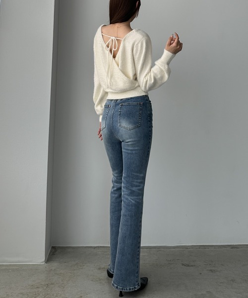 Louere(ルエレ)の「バックオープンニットトップス(ニット/セーター・レディース・アイボリー/ブラック/チャコール・LARGE/MEDIUM)」の17枚目の写真