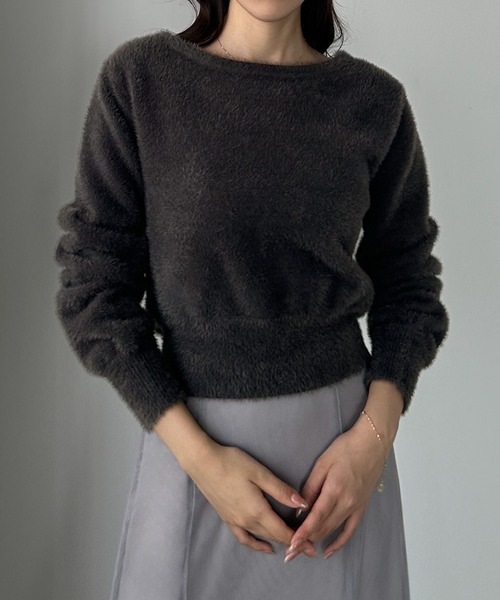 Louere(ルエレ)の「バックオープンニットトップス(ニット/セーター・レディース・アイボリー/ブラック/チャコール・LARGE/MEDIUM)」の20枚目の写真