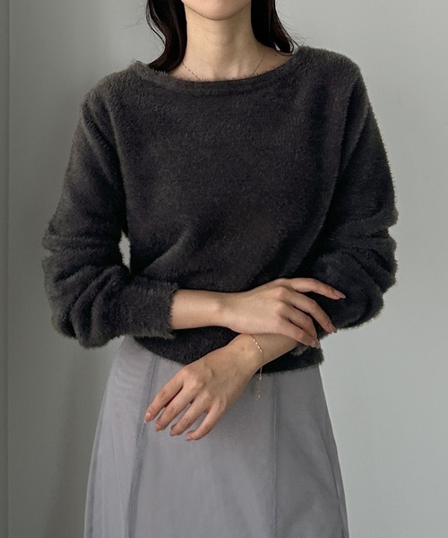 Louere(ルエレ)の「バックオープンニットトップス(ニット/セーター・レディース・アイボリー/ブラック/チャコール・LARGE/MEDIUM)」の21枚目の写真
